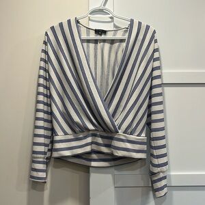 Dynamite Blue and Navy striped Cropped Top